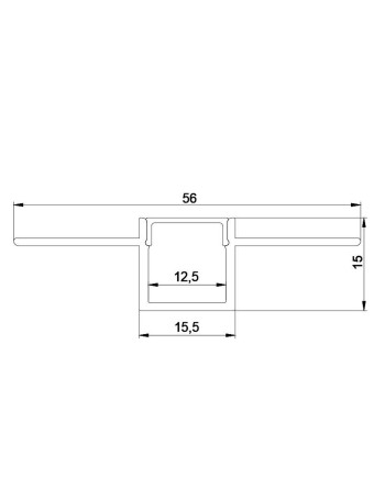 PERFIL ALUMINIO EMP. 2000*56*15mm